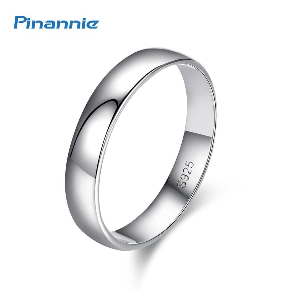 简约 925 纯银情侣戒指韩国时尚男士戒指女式