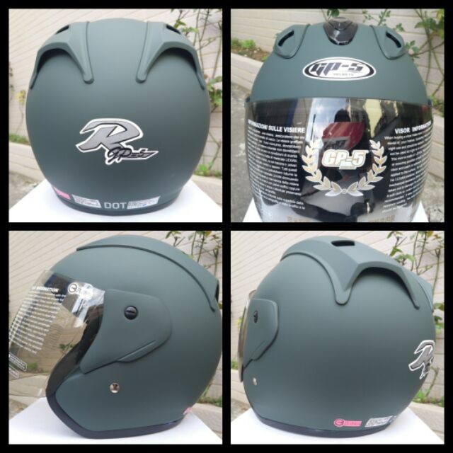 ?附發票＋防塵袋 ?獨家訂製限量夜幕綠? 原價$1600 R牌 R帽 GP5 雙導流設計 潮流 半罩 3/4罩 安全帽